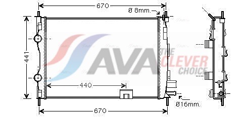Radiatore, Raffreddamento motore - DNA2287 AVA QUALITY COOLING