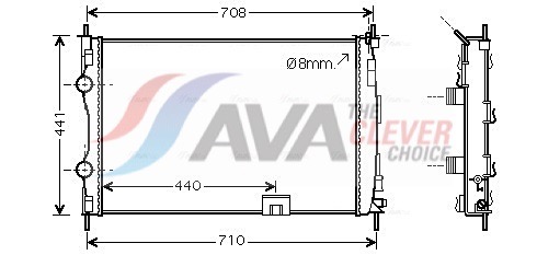Radiatore, Raffreddamento motore - DNA2288 AVA QUALITY COOLING