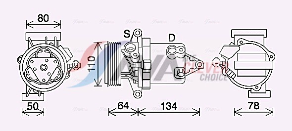 Compressor, air conditioning - DNAK437 AVA QUALITY COOLING