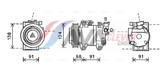 Компрессор, кондиционер - DNK344 AVA QUALITY COOLING