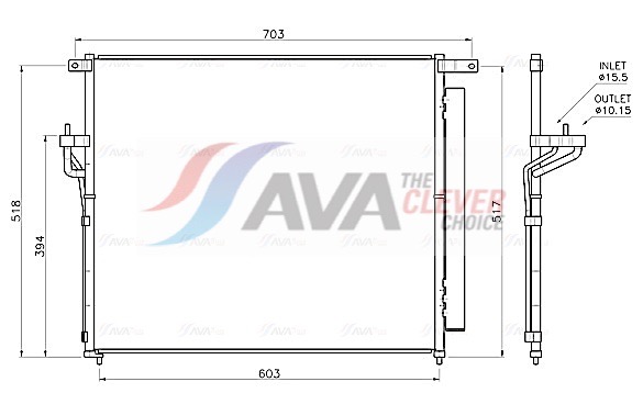 Condenser, air conditioning - FD5706D AVA QUALITY COOLING