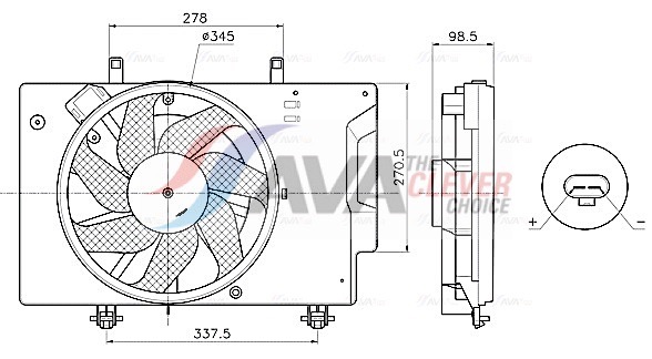 Fan, radiator - FD7709 AVA QUALITY COOLING