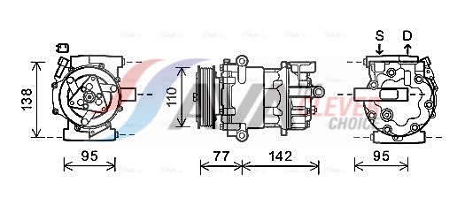 Compressor, air conditioning - FDAK470 AVA QUALITY COOLING
