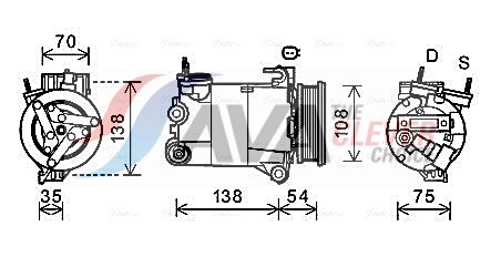 Compressor, air conditioning - FDAK478 AVA QUALITY COOLING
