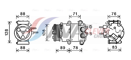 Compressor, air conditioning - FDAK571 AVA QUALITY COOLING