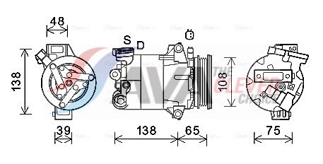 Compressor, air conditioning - FDAK595 AVA QUALITY COOLING