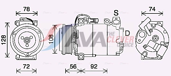 Kompressor, Klimaanlage - FDAK637 AVA QUALITY COOLING