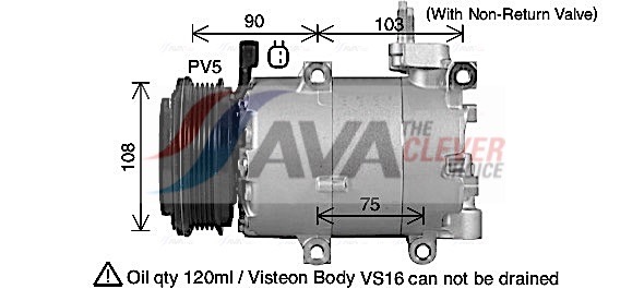 Compressor, air conditioning - FDAK674 AVA QUALITY COOLING