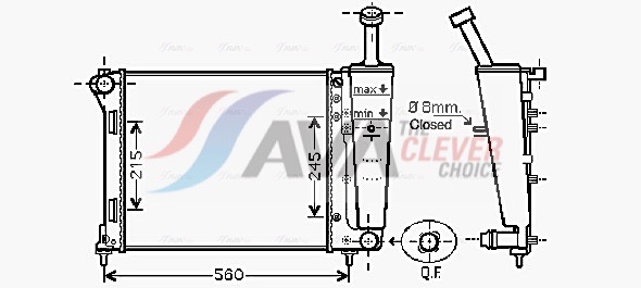 Radiator, engine cooling - FT2345 AVA QUALITY COOLING