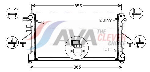 Radiator, engine cooling - FT2464 AVA QUALITY COOLING