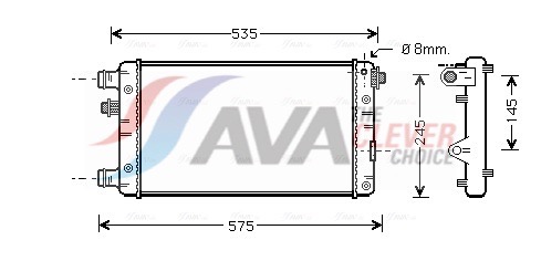 Radiator, engine cooling - FTA2239 AVA QUALITY COOLING