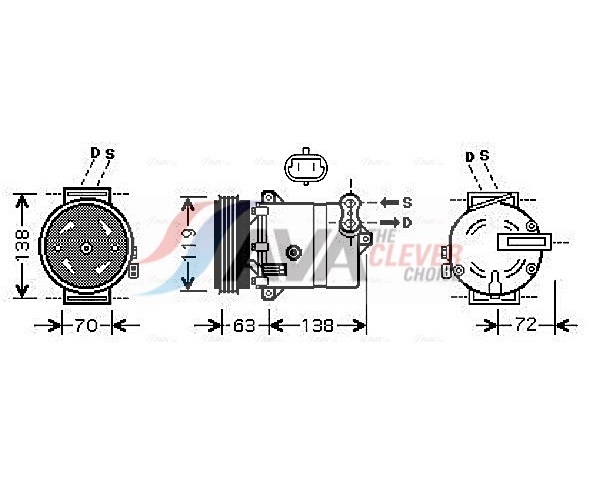 Compressor, air conditioning - FTAK334 AVA QUALITY COOLING