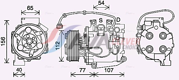 Compressor, air conditioning - HDAK311 AVA QUALITY COOLING