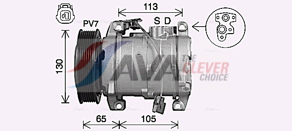 Compressor, air conditioning - HDAK322 AVA QUALITY COOLING