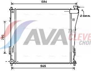 Radiator, engine cooling - HY2303 AVA QUALITY COOLING