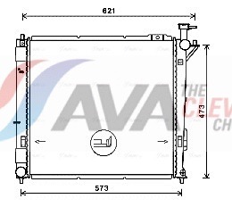 Radiatore, Raffreddamento motore - HY2346 AVA QUALITY COOLING