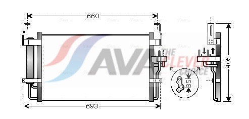 Condenser, air conditioning - HY5092D AVA QUALITY COOLING
