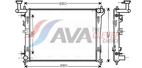 Radiator, engine cooling - HYA2180 AVA QUALITY COOLING
