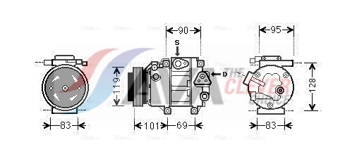 Compressor, air conditioning - HYAK237 AVA QUALITY COOLING