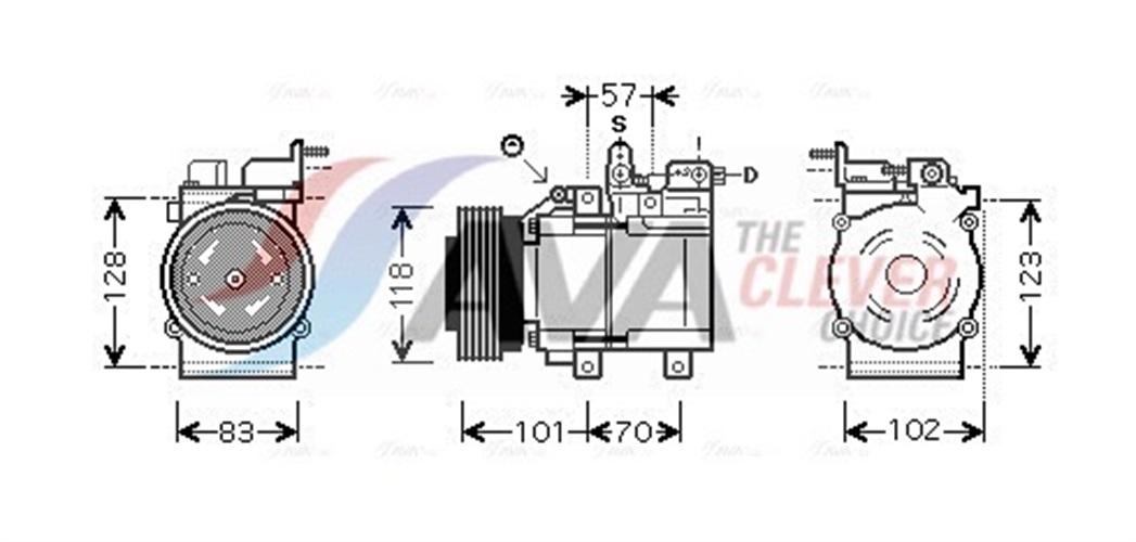 Compressor, air conditioning - HYK209 AVA QUALITY COOLING