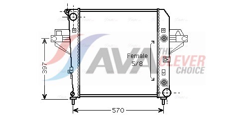 Radiator, engine cooling - JE2043 AVA QUALITY COOLING