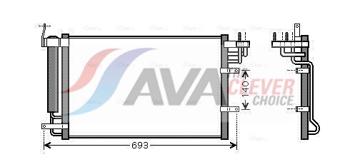 Condenser, air conditioning - KA5093D AVA QUALITY COOLING