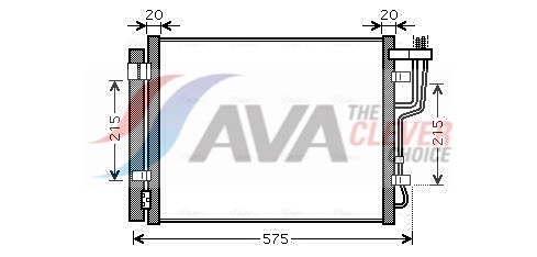 Condenser, air conditioning - KA5100D AVA QUALITY COOLING
