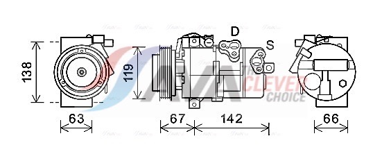 Compressor, air conditioning - KAK216 AVA QUALITY COOLING