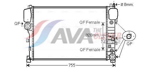 Radiator, engine cooling - MS2447 AVA QUALITY COOLING