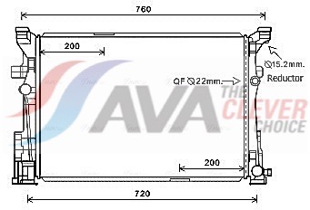 Radiator, engine cooling - MS2652 AVA QUALITY COOLING
