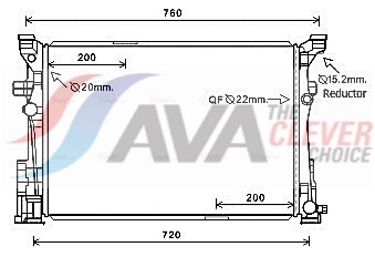 Radiator, engine cooling - MS2653 AVA QUALITY COOLING