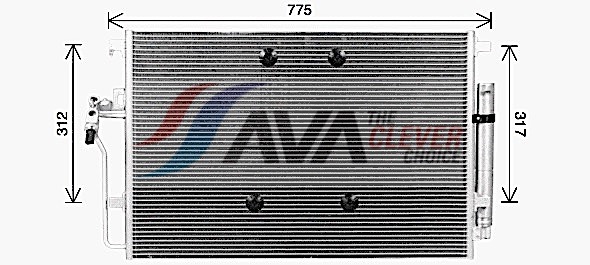 Condenser, air conditioning - MS5724D AVA QUALITY COOLING