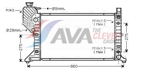 Radiator, engine cooling - MSA2343 AVA QUALITY COOLING