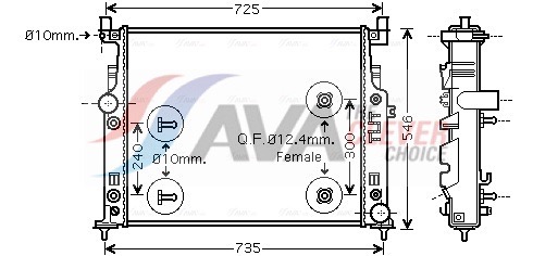 Radiator, engine cooling - MSA2436 AVA QUALITY COOLING