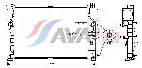 Radiator, engine cooling - MSA2459 AVA QUALITY COOLING