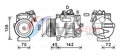 Compressor, air conditioning - MSAK682 AVA QUALITY COOLING