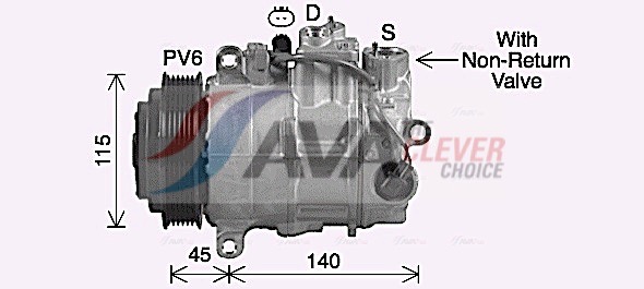 Compressor, air conditioning - MSAK755 AVA QUALITY COOLING