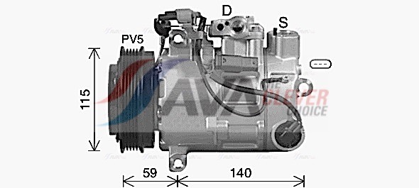 Compressor, air conditioning - MSAK759 AVA QUALITY COOLING