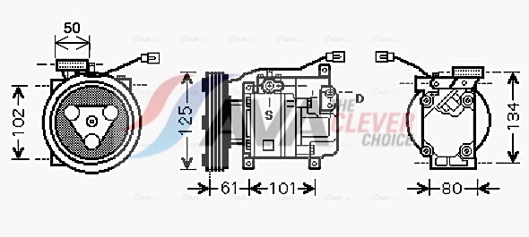 Compressor, air conditioning - MZAK207 AVA QUALITY COOLING