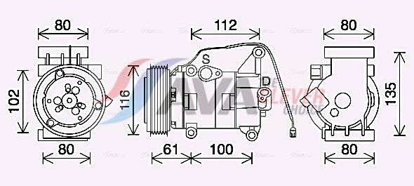 Compressore, Climatizzatore - MZAK290 AVA QUALITY COOLING