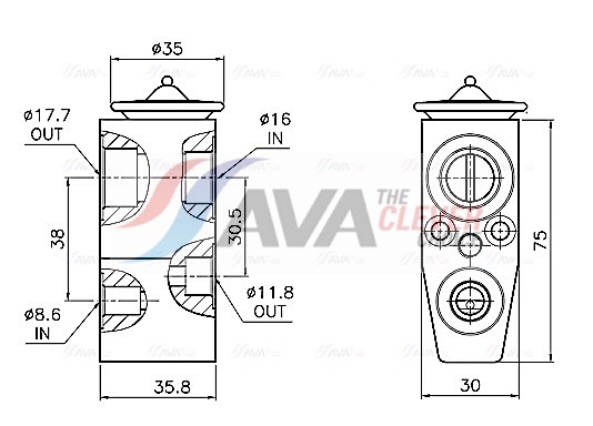 Valvola ad espansione, Climatizzatore - OL1746 AVA QUALITY COOLING