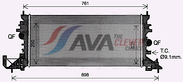 Radiatore, Raffreddamento motore - OL2703 AVA QUALITY COOLING