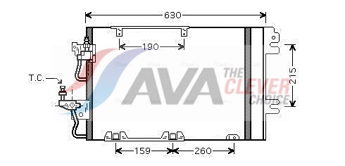 Condenser, air conditioning - OL5367D AVA QUALITY COOLING