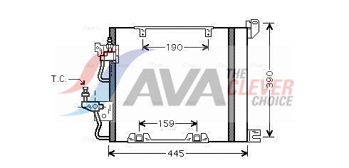 Condenser, air conditioning - OL5368D AVA QUALITY COOLING