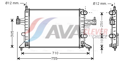 Radiator, engine cooling - OLA2303 AVA QUALITY COOLING