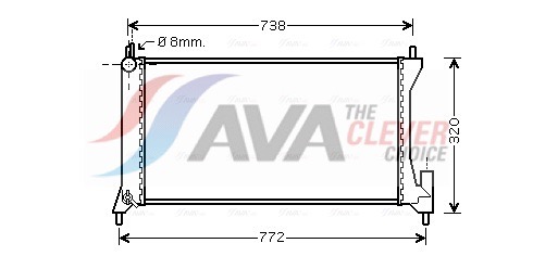 Radiator, engine cooling - OLA2386 AVA QUALITY COOLING