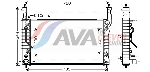 Radiatore, Raffreddamento motore - OLA2424 AVA QUALITY COOLING