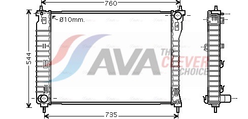 Radiator, engine cooling - OLA2435 AVA QUALITY COOLING