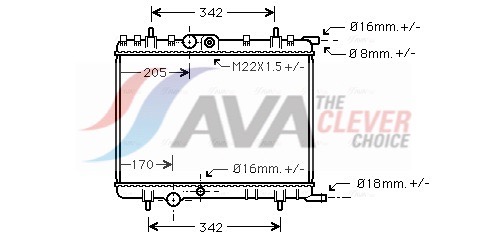 Radiatore, Raffreddamento motore - PE2300 AVA QUALITY COOLING