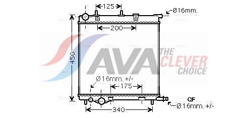 Radiator, engine cooling - PE2368 AVA QUALITY COOLING